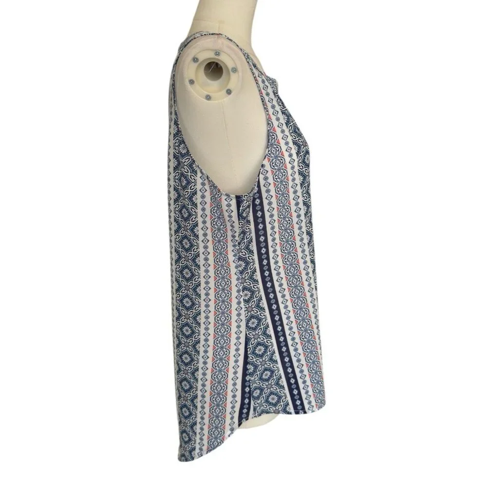 Sanctuary V-Neck Sleeveless Split Back Button Up Top Blouse Women's Sz L - Picture 5 of 11